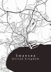Swansea United Kingdom City Map