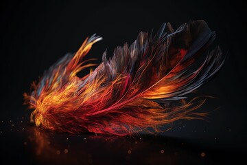 As a phoenix feather, realistic, Generative AI - obrazy, fototapety, plakaty