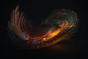As a phoenix feather, realistic, Generative AI