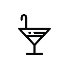 Martini vector icon. Alcohol flat sign design. Martini symbol pictogram. Alcohol drink icon. UX UI icon