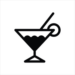 Martini vector icon. Alcohol flat sign design. Martini symbol pictogram. Alcohol drink icon. UX UI icon