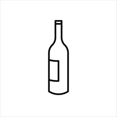 Wine bottle vector icon. Alcohol icon. Alhocol flat sign design. Wine and glass symbol pictogram. UX UI icon