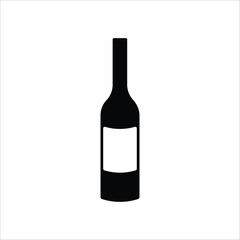 Wine bottle vector icon. Alcohol icon. Alhocol flat sign design. Wine and glass symbol pictogram. UX UI icon