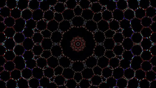 Abstract Kaleidoscope pattern with full colors. Magic mandala. 4k	