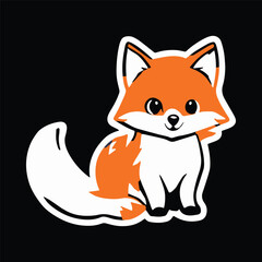 Fox Sticker Illustration