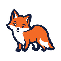 Fox Sticker Illustration