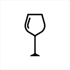 Wineglass vector icon. Glass flat sign design. Glass stemware symbol pictogram. UX UI wine glass icon