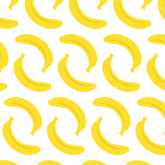Obraz na płótnie Canvas Banana pattern. A simple pattern of yellow ripe bananas. Seamless background with bananas.