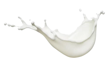 Fototapeten White milk wave splash with splatters and drops. Ai. Cutout on transparent © Ara Hovhannisyan