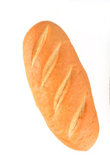French bread loaf isolated on white background