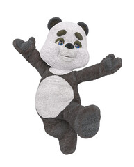 panda bear cartoon is doing a happy jump © DM7