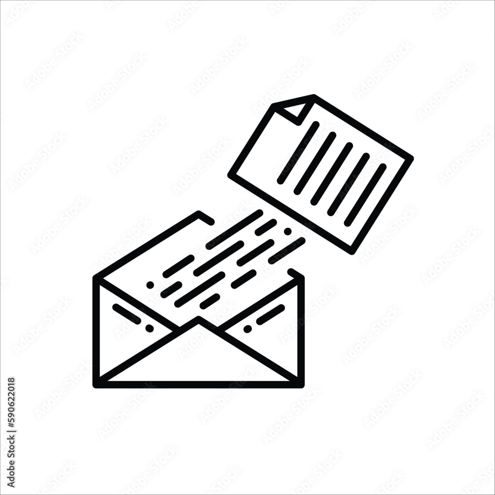 Poster envelope vector icon. mail flat sign design. envelope symbol pictogram. ux ui icon