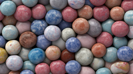 Background texture of rounded multicolored marble stones