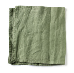 green folded cotton napkin