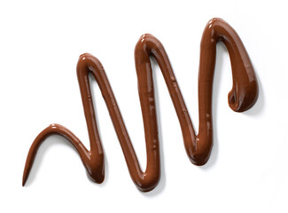melted chocolate on white background