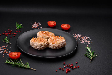 Delicious minced chicken cutlets with spices and herbs