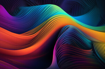 Abstract background wave shape. Trendy holographic gradient shapes.