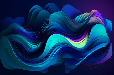 Fototapeta na wymiar Abstract background wave shape. Trendy holographic gradient shapes.