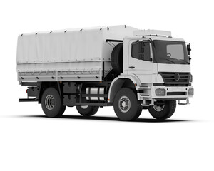 Cargo truck isolated on transparent background. 3d rendering - illustration