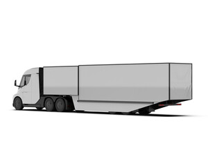Cargo truck isolated on transparent background. 3d rendering - illustration