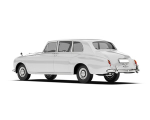 Obraz na płótnie Canvas White luxury car isolated on transparent background. 3d rendering - illustration