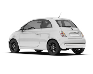 Fototapeta premium Modern white car isolated on transparent background. 3d rendering - illustration