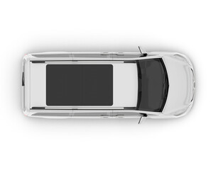 Fototapeta premium White modern car isolated on transparent background. 3d rendering - illustration