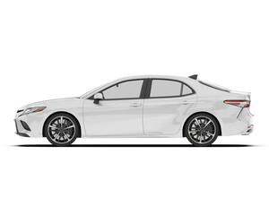 Obraz na płótnie Canvas White modern car isolated on transparent background. 3d rendering - illustration