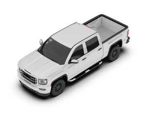 White pickup truck isolated on transparent background. 3d rendering - illustration © Elena