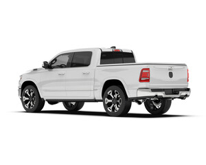White pickup truck isolated on transparent background. 3d rendering - illustration