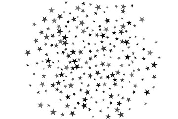 Star confetti. Silver casual confetti background. Bright design pattern.