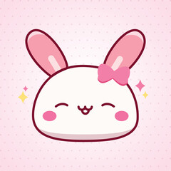 Cute character kawaii bunny happy vetor