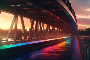 bridge over the river in many colors created with Generative AI technology