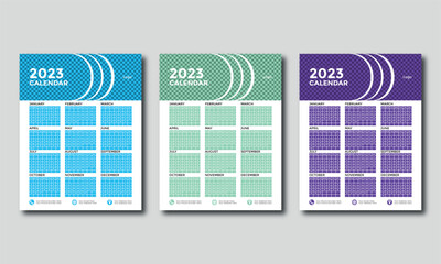 minimalist and simple wall calendar design 2023 template