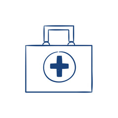 Medical kit.  Hand drawn vector illustration