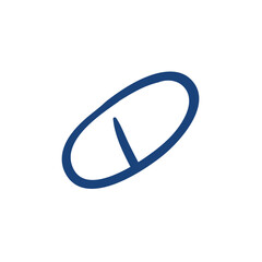 Pill capsule. Hand drawn vector illustration