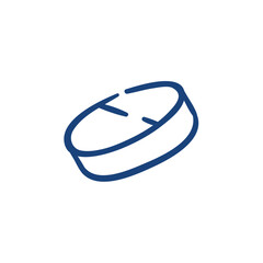 round tablet. Hand drawn vector illustration