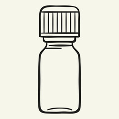 Medicine bottle. Hand drawn vector illustration
