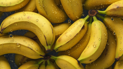 Glistening Fresh Banana from Top-Down View. High-End Food Photography. Generative AI