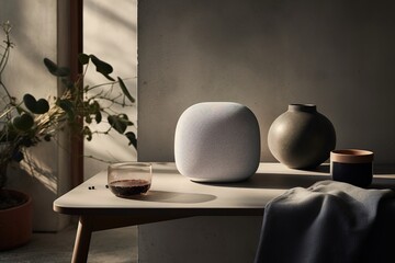 smart home speaker in modern interior