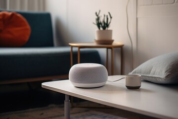 smart home speaker in modern interior