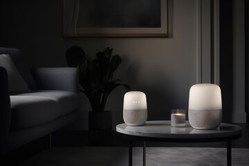 Obraz na płótnie Canvas smart home speaker in modern interior
