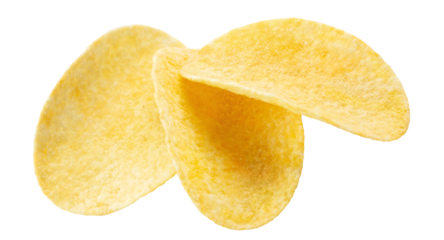 Delicious potato chips cut out