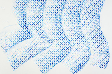 frottage technique featuring a grid or net pattern on tracing paper and photographed on a white...
