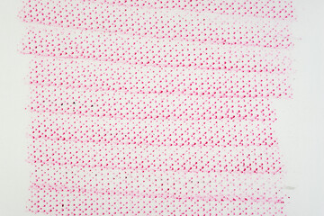 frottage technique featuring a grid or net pattern on tracing paper and photographed on a white...