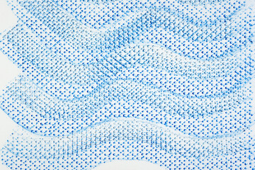 frottage technique featuring a grid or net pattern on tracing paper and photographed on a white...