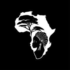 Africa - Minimalist and Flat Logo - Vector illustration