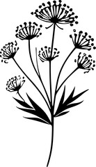 Birth Flower | Black and White Vector illustration