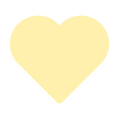 Yellow Heart on white square background 