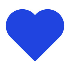 Bright blue Heart on white square background  